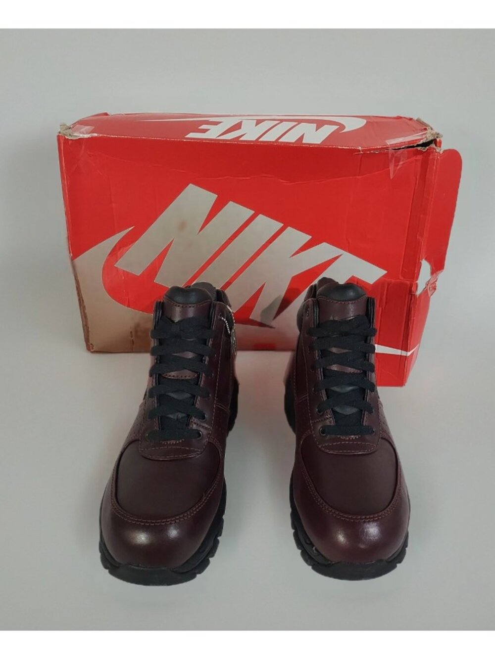Nike Air Max Goadome Deep Burgundy Winter Leather Boots Size 8 NIB - Picture 2 of 10